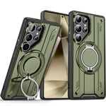 Per Samsung Galaxy S24 Ultra 5G Supporto ad anello rotante Custodia magnetica MagSafe per telefono (verde)