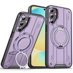 Per Samsung Galaxy S24 FE 5G Supporto ad anello rotante Custodia magnetica per telefono MagSafe (viola)