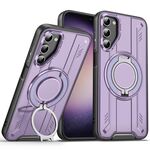 Per Samsung Galaxy S23 5G Supporto ad anello rotante Custodia magnetica MagSafe per telefono (viola)