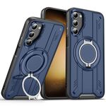 Per Samsung Galaxy S23+ 5G Supporto ad anello rotante Custodia magnetica MagSafe per telefono (blu)