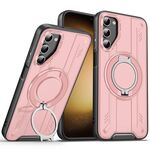 Per Samsung Galaxy S23+ 5G Supporto ad anello rotante Custodia magnetica MagSafe per telefono (rosa)