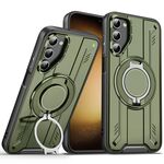 Per Samsung Galaxy S23+ 5G Supporto ad anello rotante Custodia magnetica MagSafe per telefono (verde)