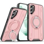 Per Samsung Galaxy S22+ 5G Supporto ad anello rotante Custodia magnetica MagSafe per telefono (rosa)