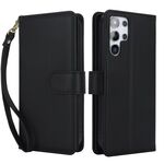 Per Samsung Galaxy S25 Ultra 5G Multi-Card Wallet RFID Custodia in pelle per telefono (nero)