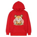 Felpa con cappuccio in pile con stampa scoiattolo, stampa su richiesta, taglia: XL (rosso)