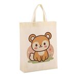 Borsa in tessuto non tessuto stampato con scoiattolo, stampa su richiesta, dimensioni: 41x35x12 cm (beige)