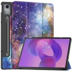 Per Lenovo Idea Tab Pro Custer Painted 3-Fold Holder Custodia in pelle per tablet intelligente (Starry Way Nebula)
