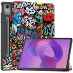 Per Lenovo Idea Tab Pro Custer Painted 3-Fold Holder Custodia in pelle per tablet intelligente (graffiti)