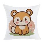 Cuscino per divano stampato con scoiattolo e stampa centrale su richiesta, dimensioni: 60x60 cm (peluche corto)