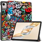 Custodia per tablet in pelle con supporto a 3 pieghe dipinto Custer per Honor Pad X9 Pro (Graffiti)