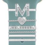 6 pezzi / set Smart Watch Universale Cinturino in silicone Anello decorativo Accessori in metallo, Taglia: M (Argento)