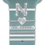 6 pezzi / set Smart Watch Universale Silicone Band Anello decorativo Accessori in metallo, Taglia: N (Argento)