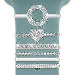 6 pezzi / set Smart Watch Universale Silicone Band Anello decorativo Accessori in metallo, Misura: O (Argento)