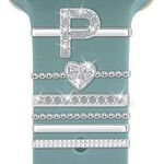 6 pezzi / set Smart Watch Universale Silicone Band Anello decorativo Accessori in metallo, Taglia: P (Argento)
