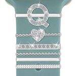 6 pezzi / set Smart Watch Universale Silicone Band Anello decorativo Accessori in metallo, Misura: Q (Argento)