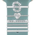 6 pezzi / set Smart Watch Universale Silicone Band Anello decorativo Accessori in metallo, Taglia: S (Argento)