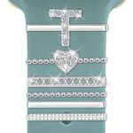6 pezzi / set Smart Watch Universale Silicone Band Anello decorativo Accessori in metallo, Taglia: T (Argento)