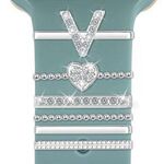 6 pezzi / set Smart Watch Universale Silicone Band Anello decorativo Accessori in metallo, Misura: V (Argento)