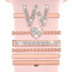 6 pezzi / set Smart Watch Universale Silicone Band Anello decorativo Accessori in metallo, Dimensioni: W (oro rosa)