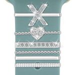 6 pezzi / set Smart Watch Universale Silicone Band Anello decorativo Accessori in metallo, Taglia: X (Argento)