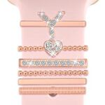 6 pezzi / set Smart Watch Universale Silicone Band Anello decorativo Accessori in metallo, Misura: Y (oro rosa)
