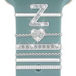 6 pezzi / set Smart Watch Universale Silicone Band Anello decorativo Accessori in metallo, Taglia: Z (Argento)