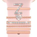 6 pezzi / set Smart Watch Universale Silicone Band Anello decorativo Accessori in metallo, Taglia: Z (oro rosa)