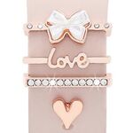 4 pezzi / set Smart Watch Universale Cinturino in silicone Anello decorativo Accessori in metallo (Love Heart Oro rosa)