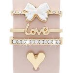 4 pezzi / set Smart Watch Universale Cinturino in silicone Anello decorativo Accessori in metallo (cuore d'oro)