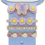 4 pezzi / set Smart Watch universale farfalla fiore fascia anello decorativo accessori in metallo, stile: 1