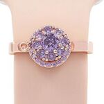 Cinturino universale girevole per smartwatch, anello decorativo, accessori in metallo, stile: anello con fiore viola