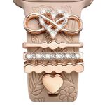 Smart Watch Universal Band Anello decorativo Accessori in metallo (Infinite Love Heart Oro rosa)