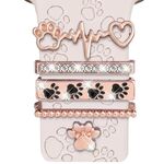 Smart Watch Universal Band Anello decorativo Accessori in metallo (zampa di cane oro rosa)