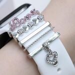 5 pezzi / set Smart Watch Universal Band LOVE Letter Anello decorativo Accessori in metallo (argento)