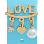 Smart Watch Universale Cinturino in Silicone Anello Decorativo Accessori in Metallo, Stile: LOVE Oro