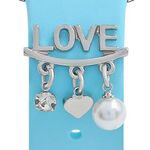 Smart Watch Universale Cinturino in Silicone Anello Decorativo Accessori in Metallo, Stile: LOVE Argento