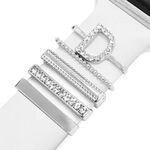 5 pezzi / set Smart Watch Universal Band Lettera Anello decorativo Accessori in metallo, Stile: D (银色)
