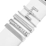 5 pezzi / set Smart Watch Universal Band Lettera Anello decorativo Accessori in metallo, stile: E (银色)