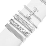 5 pezzi / set Smart Watch Universal Band Lettera Anello decorativo Accessori in metallo, stile: I (银色)