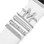 5 pezzi / set Smart Watch Universal Band Lettera Anello decorativo Accessori in metallo, stile: M (银色)