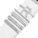5 pezzi / set Smart Watch Universal Band Lettera Anello decorativo Accessori in metallo, Stile: R (银色)