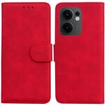 Per OPPO Reno13 F 4G / 5G Custodia in pelle con chiusura a scatto e colore puro (rosso)
