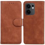 Per OPPO Reno13 F 4G / 5G Custodia in pelle Flip con effetto pelle pura (marrone)