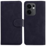 Per OPPO Reno13 F 4G / 5G Custodia in pelle Flip Skin Feel Pure Color (nero)