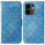 Per OPPO Reno13 F 4G / 5G Custodia per telefono in pelle con fibbia magnetica colorata (blu)