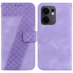 Per OPPO Reno13 F 4G / 5G Custodia per telefono in pelle goffrata a sette forme (viola)