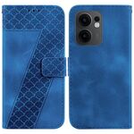 Per OPPO Reno13 F 4G / 5G Custodia per telefono in pelle goffrata a sette forme (blu)