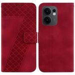 Per OPPO Reno13 F 4G / 5G Custodia per telefono in pelle goffrata a sette forme (rosso)