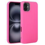 Per iPhone 16 Plus Custodia per telefono in silicone con trama intrecciata (rosso rosa)