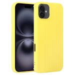 Per iPhone 16 Plus Custodia per telefono in silicone con trama intrecciata (giallo)